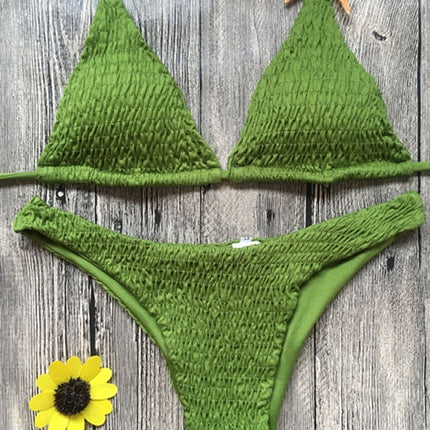 Swimsuit sexy pleated triangle bikini