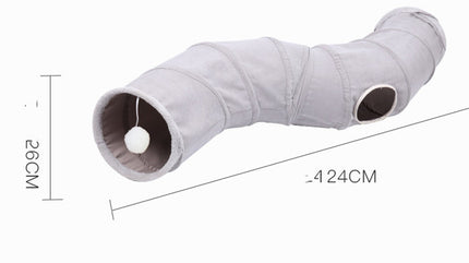Suede S-type Cat Tunnel Toy Foldable Channel