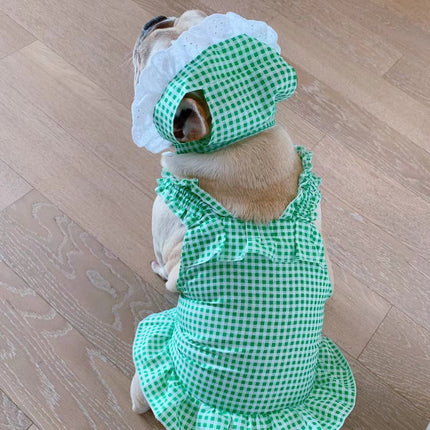 Creative Plaid Dog Dress Set