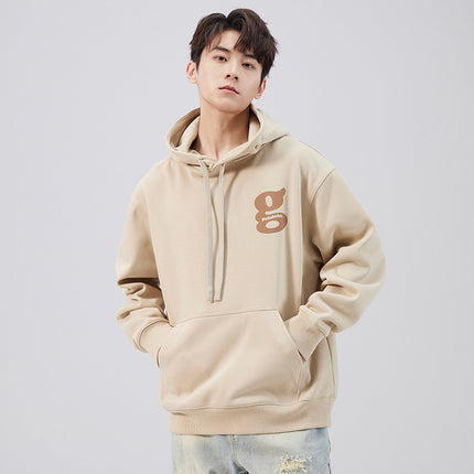 Printed Pullover Hooded Long Sleeves Men's Sweater