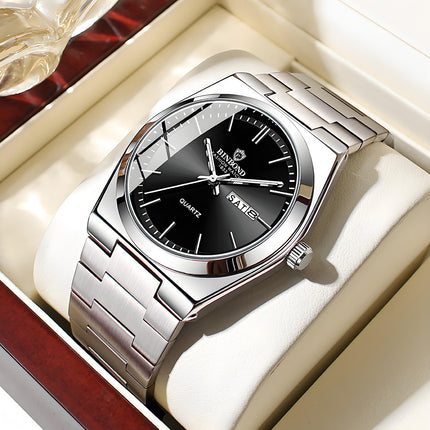 Fashion Stainless Steel Buckle Men's Business Casual Quartz Watch