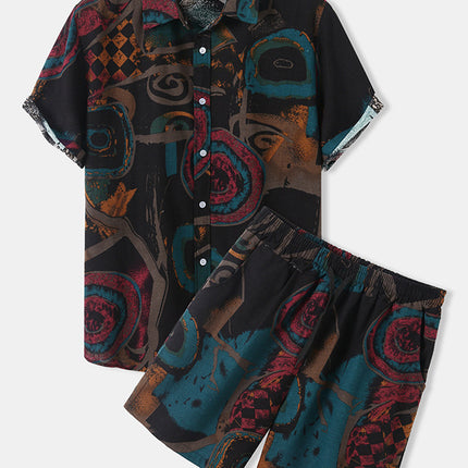 Men's Casual Fashion Printed Short Sleeve Shirt