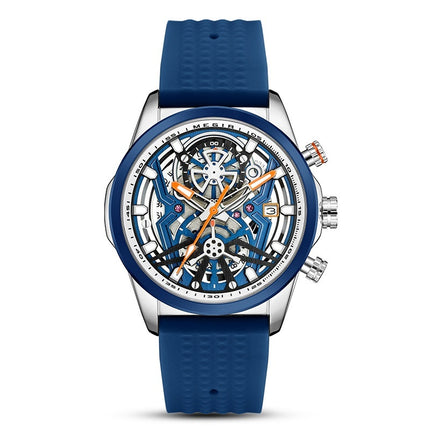 Men's Silicone Mechanical Style Decorative Quartz Watch