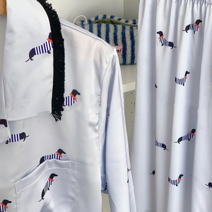 Ice And Snow Silk Long-sleeved Trousers Pajama Suit