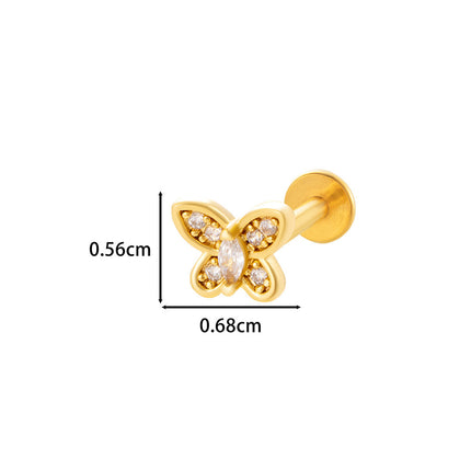 Stainless Steel Internal Thread Flat Bottom Rod Labret