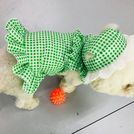 Creative Plaid Dog Dress Set