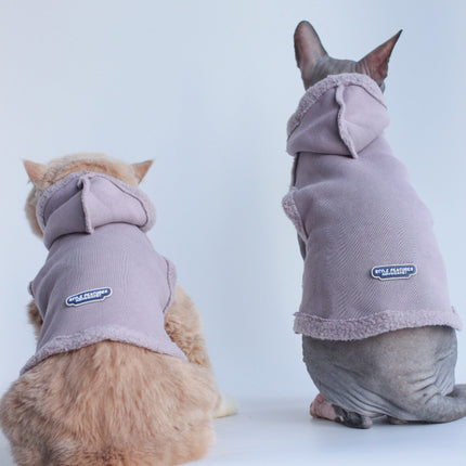 Pet Autumn And Winter Fleece Thickened Warm Hooded Sweater