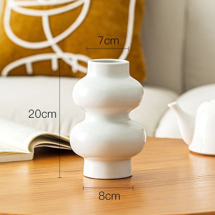 Nordic White Cream Style Ceramic Vase Decoration