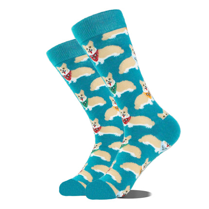 Men's Cartoon Animal Retro Oil Painting Mid-calf Socks