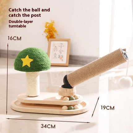 Cat Scratch Board Toy Turntable Cat Teasing Ball Self-Hi Relieving Stuffy-shaped Baby Cat Suit Pet Supplies