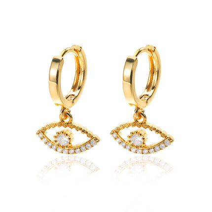 Moon, Star And Sun Combination Eardrops Micro Inlaid Zircon