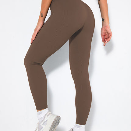 Butt Lifting Yoga Leggings Workout High Waist Tummy Control Ruched Booty Pants, Ribbed Seamless Leggings For Women High Waist Workout Gym Athletic Yoga Pants