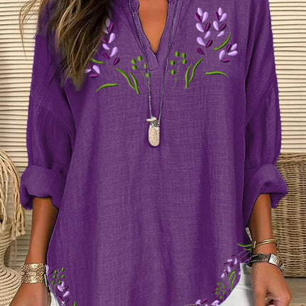 Women's 3D Digital Printing Fashion Round Neck Loose Shirt