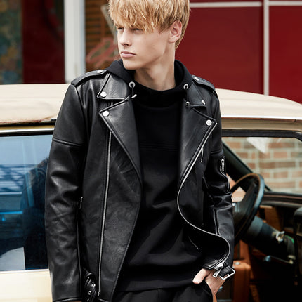Spring And Autumn New Fleece And Thick Leather Jacket Fashion Brand