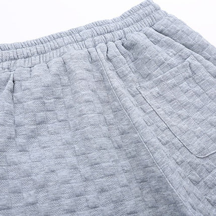 Checkerboard Clip Velvet Hidden Check Embroidered Knitted Trousers Man