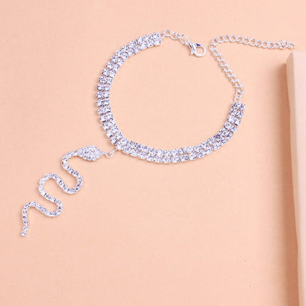 European And American Fashion Full Diamond Double Layer Feet Chain