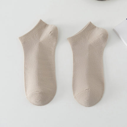 Solid Color Breathable Sweat Absorbing Simple Low-cut Polyester Boat Socks