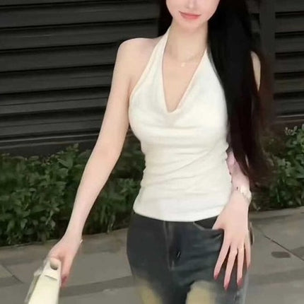 Off-the-shoulder Slim-fit All-matching Short Top