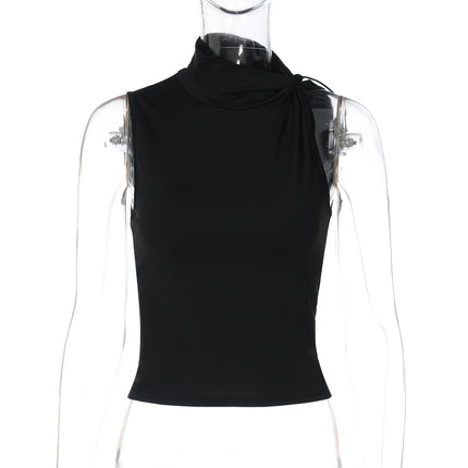 European And American Slim Vest Season Fashion Button Sleeveless Top Women's Design Sense