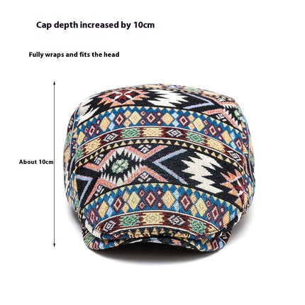 Ethnic Style Beret Leisure Jacquard Hat