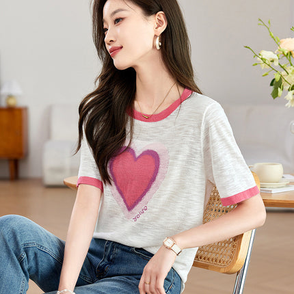 Fashion Love T-shirt Under Shirt Lightweight Breathable Short Top