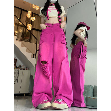 Summer Thin Dopamine Wear Hot Girl Straight Wide-leg Pants