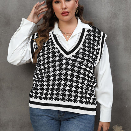 Houndstooth Leisure Vest Top For Women