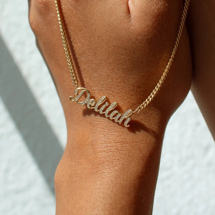 Fashionable Zircon English Letter Pendant Necklace