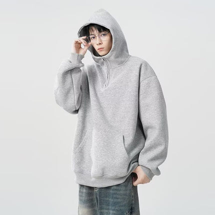 Men's Casual All-match American Hooded Fleece Lined Sweater