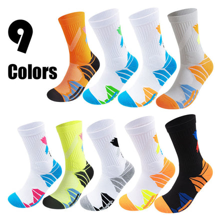 9 Pairs Men Compression Running Socks  Crew Athletic Hiking Anti Blister Cushioned Anti-odor And Breathable For Running Hiking Cycling