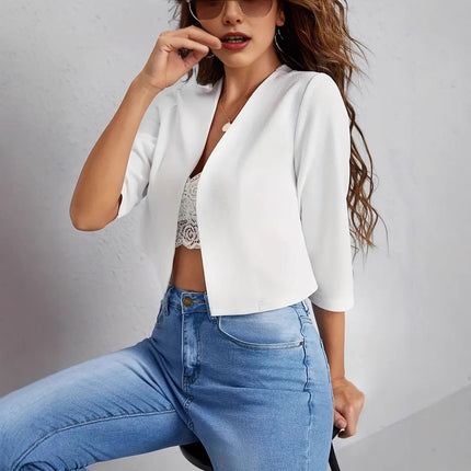 Women's Elegant Solid Color Casual Short Jacket