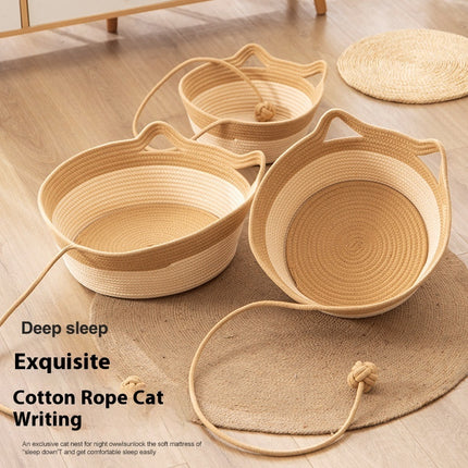 Coarse Linen Rattan Cat Nest Four Seasons Universal Bed Woven Cat Sleeping Mat