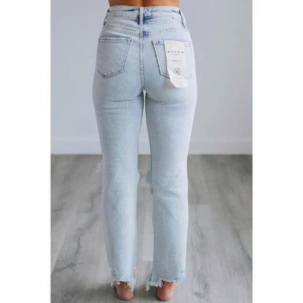 European And American Ripped Jeans Women's Tight