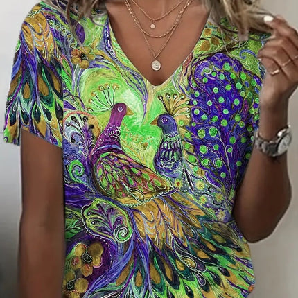 Women's New Summer Thin Hollow V-neck T-shirt