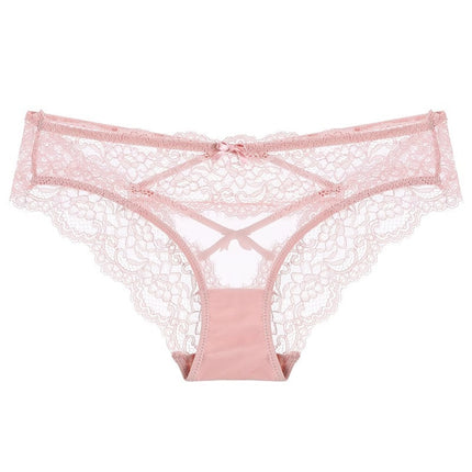 Cross Hollow Girl Transparent Low Waist Women's Briefs Breathable