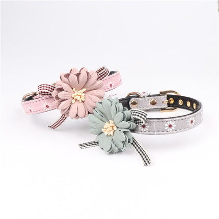 Pet cat dog collar cute flowers