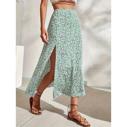 Floral Split New Chinese Style Skirt Fairy Dress For Women