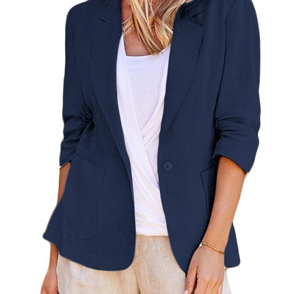 Solid Color Suit Collar Single-breasted Suit