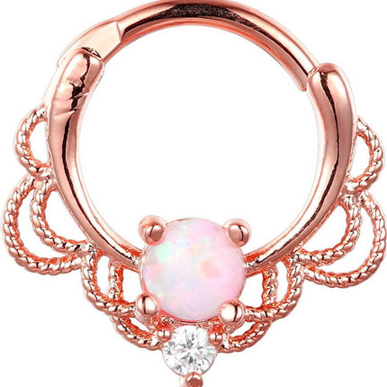 Stainless Steel Opal Nose Ring