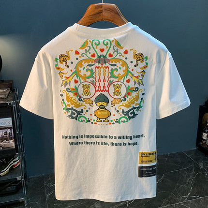 High Street Heavy Short Sleeve Letter T-shirt Men