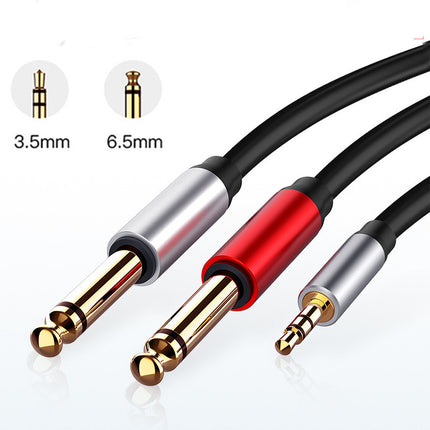3.5 To 6.5 Audio Cable, Two-core One-to-two Male-to-male Computer Mobile Phone Mixer Power Amplifier Cable