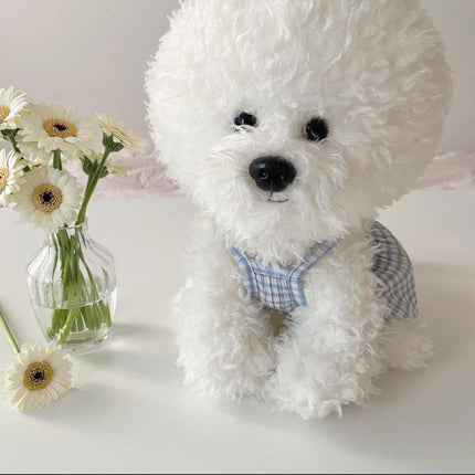 Spring And Summer Dog Bow Pleated Check Skirt