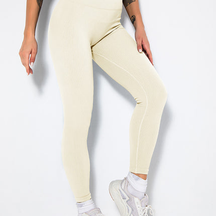 Butt Lifting Yoga Leggings Workout High Waist Tummy Control Ruched Booty Pants, Ribbed Seamless Leggings For Women High Waist Workout Gym Athletic Yoga Pants