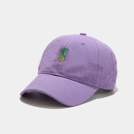Fruit Small Pineapple Embroidery Soft Top Baseball Cap
