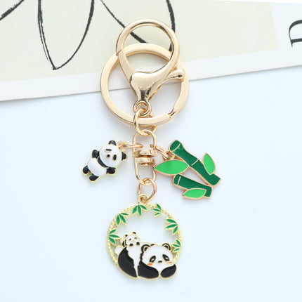 Cute Panda Flower Chinese Style Hand-made Keychain Creative Pendants