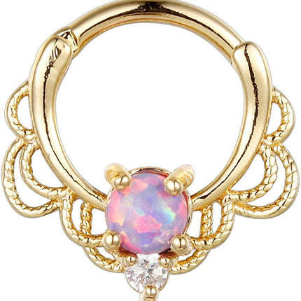 Stainless Steel Opal Nose Ring