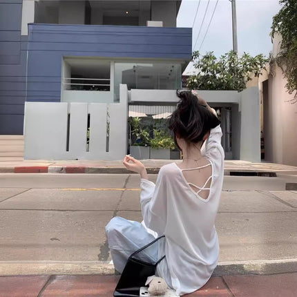 Blue Sweet Hot Girl Sun Protection Top