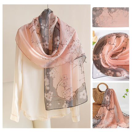 Silk Scarf Women's Mulberry Silk Printed Shawl