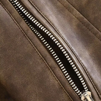 Women's Washable Gradient Leather Jacket