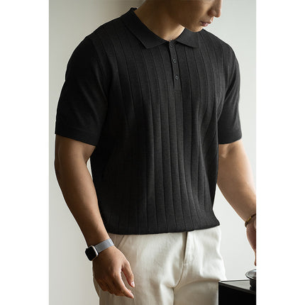 Light Luxury High-end Machine Washable Wool Short-sleeved Polo Shirt
